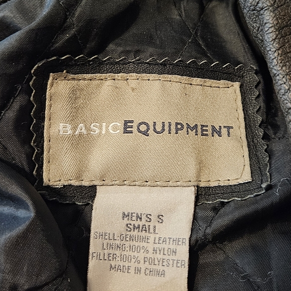 Basic Equipment 100% Leather Vintage Black Jacket - Picture 9 of 9